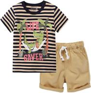 🐸 frogwill dinosaur striped toddler boys' summer clothing sets logo