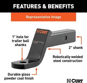 img 1 attached to 🚚 CURT 45060 Class 3 Trailer Hitch Ball Mount for 2-Inch Receiver, 7,500 lbs Capacity, 1-Inch Hole, 4-Inch Drop, 2-Inch Rise