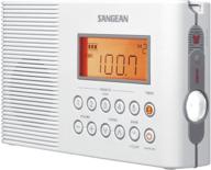 🚿 sangean h201 portable am/fm/weather alert digital tuning waterproof shower radio white - never miss a beat, even in the shower! logo