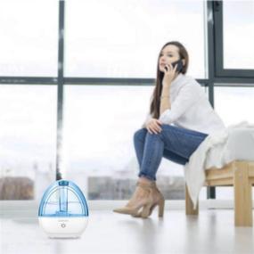 img 1 attached to 🛌 Bedroom Cool Mist Humidifier - Quiet High Low Mist, Auto-off, Night Light - 2L Tank, Filterless Home Office Humidifiers - ETL Approved for Baby Kids Nursery