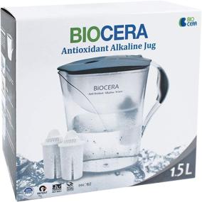 img 3 attached to 🚰 BIO CERA Alkaline Antioxidant Water Filter Pitcher (2 FREE Cartridges) BPA-Free, Toxin-Free Mineralized Water Ionizer, Activated Carbon Filter - pH 9.5+