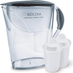 img 4 attached to 🚰 BIO CERA Alkaline Antioxidant Water Filter Pitcher (2 FREE Cartridges) BPA-Free, Toxin-Free Mineralized Water Ionizer, Activated Carbon Filter - pH 9.5+