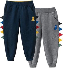 img 4 attached to 👖 Cartoon Drawstring Elastic Sweatpants for Boys - REWANGOING Apparel