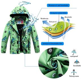 img 2 attached to 🧥 Aiyuke Boys Rain Jacket: Premium Waterproof Hooded Light Windbreaker for Camping & Hiking