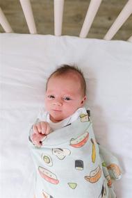 img 2 attached to 🍣 Loulou Lollipop Large Muslin Swaddle Blanket Wrap for Newborn to Toddler Girl and Boy, Soft Receiving Blanket in Sushi Design, 47” by 47” Size