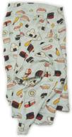 🍣 loulou lollipop large muslin swaddle blanket wrap for newborn to toddler girl and boy, soft receiving blanket in sushi design, 47” by 47” size logo