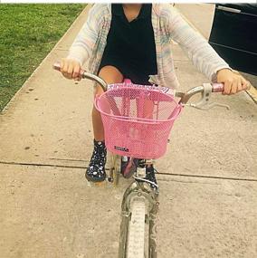 img 2 attached to 🚲 BIRIA Green Bicycle Basket with Hooks: Front Removable Wire Mesh Basket for Kids, New Arrival