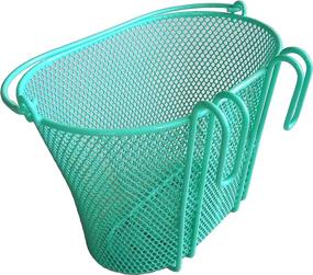 img 3 attached to 🚲 BIRIA Green Bicycle Basket with Hooks: Front Removable Wire Mesh Basket for Kids, New Arrival