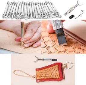 img 3 attached to 🔨 Dorhui 194-Piece Leather Working Tools Set: Instruction Included, Stamping, Cutting Mat, Snaps, Rivets Kit, Groover, Prong Punch, Saddle Making Tools - DIY Leather Craft