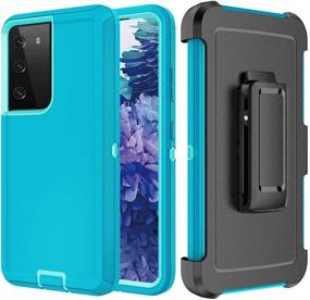 img 4 attached to 📱 Szfirstey Case with Belt-Clip Holster for Galaxy S20 FE - Full Body Rugged Shockproof, Dustproof, Military-Grade Tough Phone Cover in Teak/Light Green - Heavy Duty Protection for Galaxy S20 FE