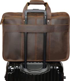 img 2 attached to Polare 18.5” Full Grain Leather Laptop Briefcase: Stylish & Spacious Work Bag for Men, Perfect for Overnight Use, Can Accommodate 17.3” Laptop