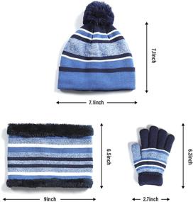 img 2 attached to JTJFIT Winter Knitted Beanie Glovers Girls' Accessories and Cold Weather