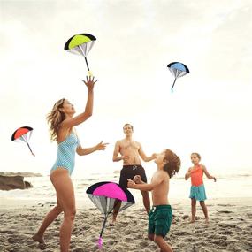 img 3 attached to Unleash Fun and Thrill with 🪂 SUPRBIRD Parachute 10 Pieces Children's Throwing Kit