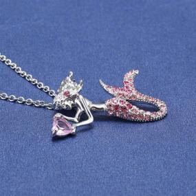 img 2 attached to SAKAIPA Fashion Mermaid Birthstone Pendant Necklace Jewelry: Enchanting Mermaid Gifts for Women and Girls