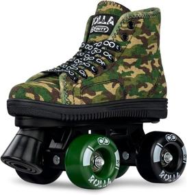 img 4 attached to Rolla Roller Skates for Boys and Girls - Sneaker-Style Kids Quad Skates by Crazy Skates