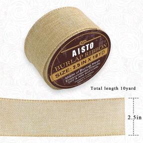 img 2 attached to 🎀 Jute Burlap Craft Ribbon with Wired Edges - Rustic Ribbon for Christmas Tree Decorations, Bows, Wreaths, Succulents, Chairs, Dining Tables, Gifts Wrapping - 2.5" x 10 Yards