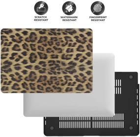 img 1 attached to 🦁 OneGet Laptop Case - Compatible with MacBook Pro 13 inch Case 2016-2019, A2159 A1989 A1706 A1708 - PU Leopard Print PU Leather Hard Shell Case with Keyboard Cover and Screen Protector (Model 8151)