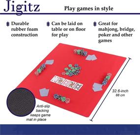 img 1 attached to 🎲 Jigitz Board Game Table Mat - Square Game Mat for Playing Cards, Poker Games - 32.6in x 32.6in