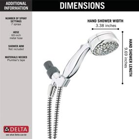 img 2 attached to 🚿 Enhance Your Shower Experience with the Delta Faucet 7-Spray Touch-Clean Hand Held Shower Head in Chrome 75700