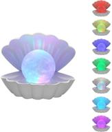 🏖️ shell pearl beach themed night light: lkua rgb 8 colors changing mood lamp логотип