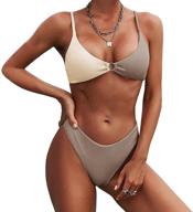 👙 zaful ribbed o-ring string bikini swimsuit: cheeky thong swimwear set for women logo