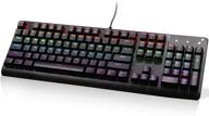 e-yooso k600 mechanical gaming keyboard with brown switches - 104 keys, rainbow 🎮 led backlit, 9 modes | usb wired keyboard for pc, laptop, desktop, windows computer logo