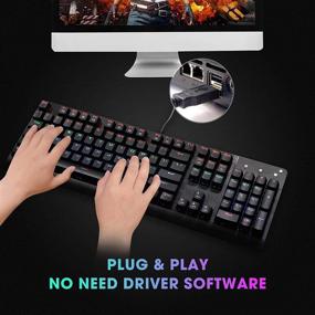 img 2 attached to E-YOOSO K600 Mechanical Gaming Keyboard with Brown Switches - 104 Keys, Rainbow 🎮 LED Backlit, 9 Modes | USB Wired Keyboard for PC, Laptop, Desktop, Windows Computer