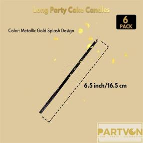 img 2 attached to 🎂 Black Gold Birthday Cake Candles: Luxurious Long Thin Holiday Candle Set for Unique Tall Cupcake Sparklers & Party Decorations