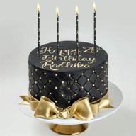 🎂 black gold birthday cake candles: luxurious long thin holiday candle set for unique tall cupcake sparklers & party decorations logo