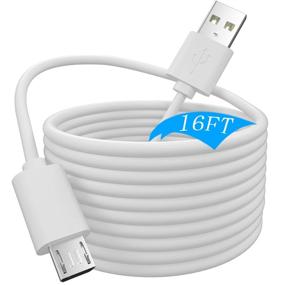 img 4 attached to 🔌 High-Quality 16.4FT Long Power Extension Cable for Wyze Cam, YI Camera, NestCam, Netvue, KasaCam, Furbo Dog, Blink, Amazon Cloud Cam - Micro USB Charger Charging Cord for WyzeCam v3 v2 Security Camera
