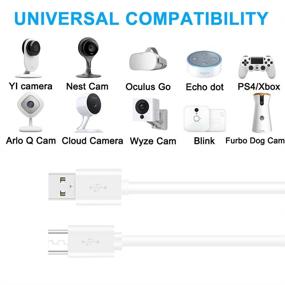 img 1 attached to 🔌 High-Quality 16.4FT Long Power Extension Cable for Wyze Cam, YI Camera, NestCam, Netvue, KasaCam, Furbo Dog, Blink, Amazon Cloud Cam - Micro USB Charger Charging Cord for WyzeCam v3 v2 Security Camera