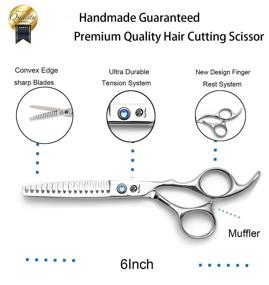 img 2 attached to 🔪 6.0 inch Silver Professional Hairdressing Scissors: 16 Teeth Fishbone Big Tooth Thinning/Blending/Texturing Barber Chunker Shear for Perfect Hair Styling