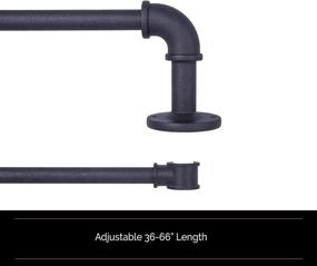 img 2 attached to Matte Black Sun Zero Bronn Wrap Around Double Curtain Rod for Windows, 36-66 inches