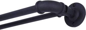 img 4 attached to Matte Black Sun Zero Bronn Wrap Around Double Curtain Rod for Windows, 36-66 inches