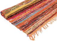 eleet eco-friendly 100% recycled cotton chindi rug - handwoven & reversible 🧡 for living room, kitchen, and entryway runner (4x6 feet, orange dyed chindi rug) логотип