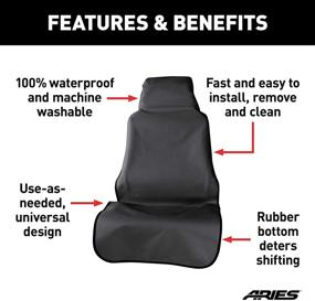 img 2 attached to 🚗 Waterproof Universal Bucket Car Seat Cover Protector - ARIES 3142-09 Seat Defender, 58-Inch x 23-Inch, Black