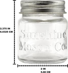 img 1 attached to 🥃 Sunshine Mason Co. Mini Mason Jar Shot Glasses 2 oz with Metal Lid - Pack of 6