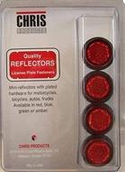 🔴 red bolt-on reflectors by chris products: enhancing visibility logo