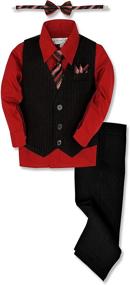 img 1 attached to Formal Dresswear Vest Set for Boys - Johnnie Lene Pinstripe