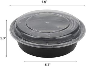 img 3 attached to 60 Pack Meal Prep Containers for Food Storage - Suwimut Disposable Black Round Plastic Food Containers Lunch Boxes Bowls with Lids, BPA Free Food Grade, Freezer and Microwave Safe