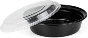 img 2 attached to 60 Pack Meal Prep Containers for Food Storage - Suwimut Disposable Black Round Plastic Food Containers Lunch Boxes Bowls with Lids, BPA Free Food Grade, Freezer and Microwave Safe