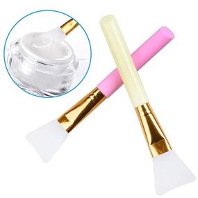 img 1 attached to 🖌️ Set of 3 High-Quality Silicone Face Mask Brushes, AULLUA Beauty Tool, Gentle Silicone Facial Mud Mask Applicators, Ideal for Hairless Moisturizers, Body Lotions, and Body Butters