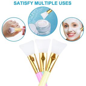 img 2 attached to 🖌️ Set of 3 High-Quality Silicone Face Mask Brushes, AULLUA Beauty Tool, Gentle Silicone Facial Mud Mask Applicators, Ideal for Hairless Moisturizers, Body Lotions, and Body Butters