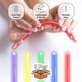 img 3 attached to 🍹 25 Pack of Glow Drinking Straws - 9 Inch Assorted Colors - Glow Stick Plastic Straws - Food Grade - Ideal for Cocktail Drinks, Bars, and Restaurants