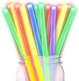 img 4 attached to 🍹 25 Pack of Glow Drinking Straws - 9 Inch Assorted Colors - Glow Stick Plastic Straws - Food Grade - Ideal for Cocktail Drinks, Bars, and Restaurants
