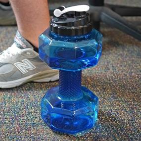 img 1 attached to 💪 2.2L Dumbbell Shape Water Bottle for Exercise, Gym, Fitness, Sports, Workout - Portable See Through Blue, Dimensions: 5.65" x 5.65" x 11.90" (Model: SH-10336) by Southern Homewares