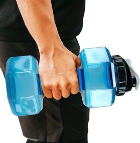 img 3 attached to 💪 2.2L Dumbbell Shape Water Bottle for Exercise, Gym, Fitness, Sports, Workout - Portable See Through Blue, Dimensions: 5.65" x 5.65" x 11.90" (Model: SH-10336) by Southern Homewares