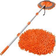 🚗 willingheart 63" car wash mop brush tool mitt for efficiently washing american cars, trucks, suvs, rvs, and trailers - 2 in 1 chenille microfiber duster ensuring a scratch-free experience with long handle length logo