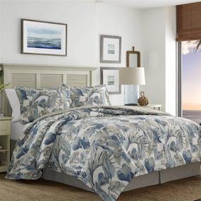 img 3 attached to 🌊 Tommy Bahama Raw Coast Collection Comforter Set: Premium Quality, Ultra Soft, Breathable Cotton in King Size, 4pc Blue Bedding for All Seasons