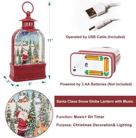 img 2 attached to 🎅 Melunar Christmas Snow Globe Lantern: Santa Claus Glittering Lamp, Festive Home Decorations & Gift